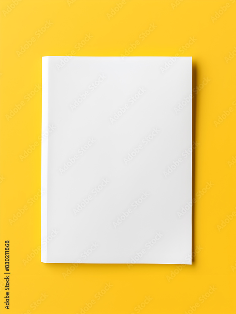 Blank notebook empty page on yellow background Blank notebook empty page on yellow background