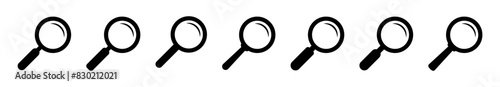 Magnifying glass icon, magnifier or loupe sign. Search icon.