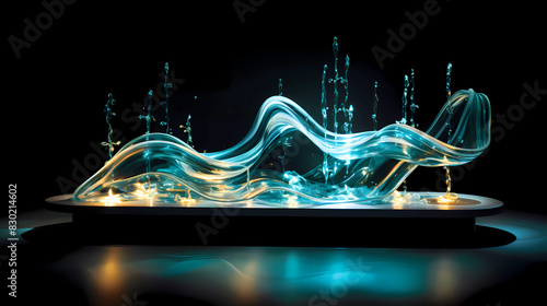 water, casting vibrant waves that resonate with neon brilliance