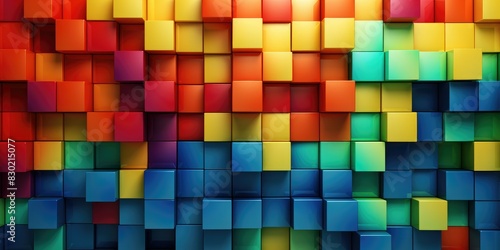 Colorful wooden blocks aligned 