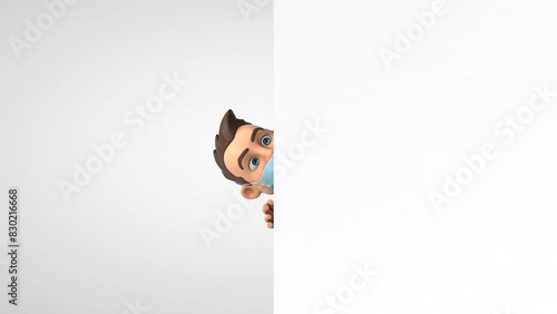 Cartoon character with a mask