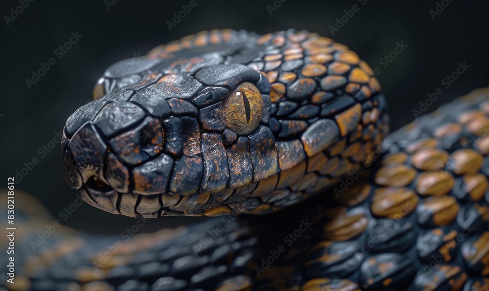Dragon-like snake with scales, mythical beast Dragon-like snake with scales, mythical beast
