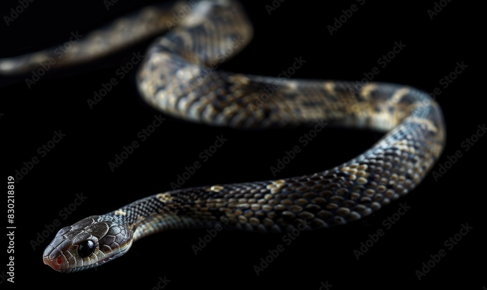 Fototapeta premium Rat snake on neutral background