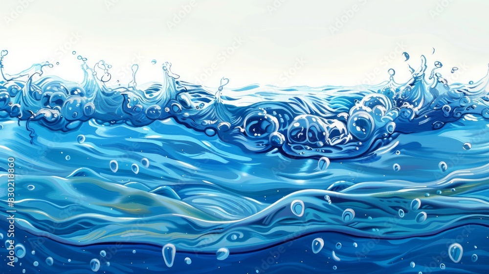 Clean water with droplets and waves.
Clean water with droplets and waves.
