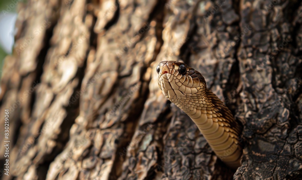 Fototapeta premium Snake climbing a tree
