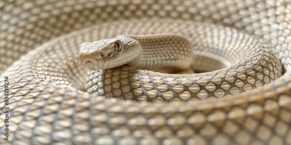 Fototapeta premium Snake in a geometric maze, monochrome portrait of the snake