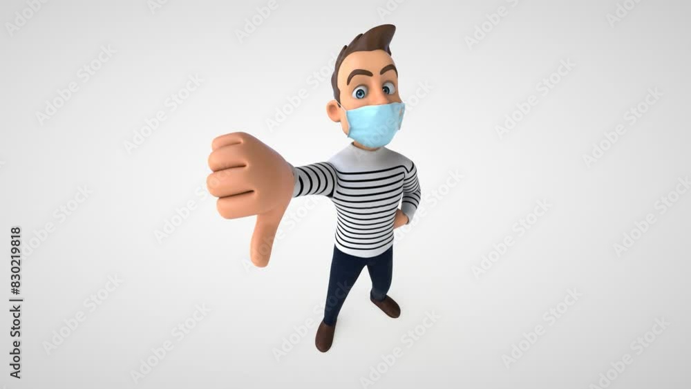 Cartoon character with a mask Cartoon character with a mask