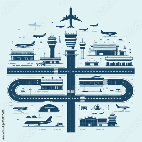 Airport vector in white background 