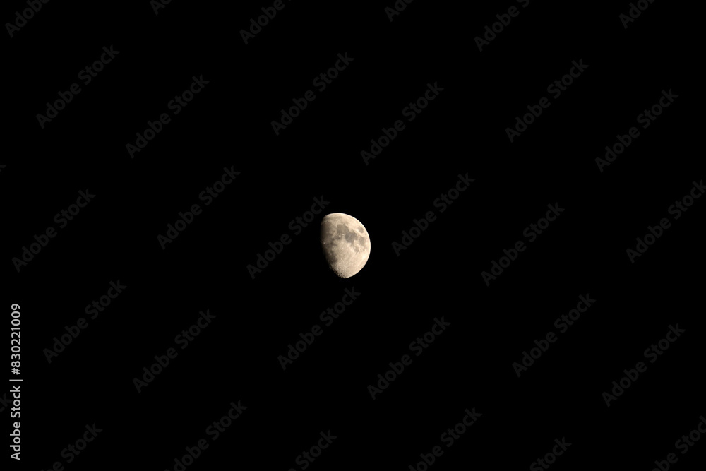 Waxing Gibbous Moon With Black Sky Waxing Gibbous Moon With Black Sky