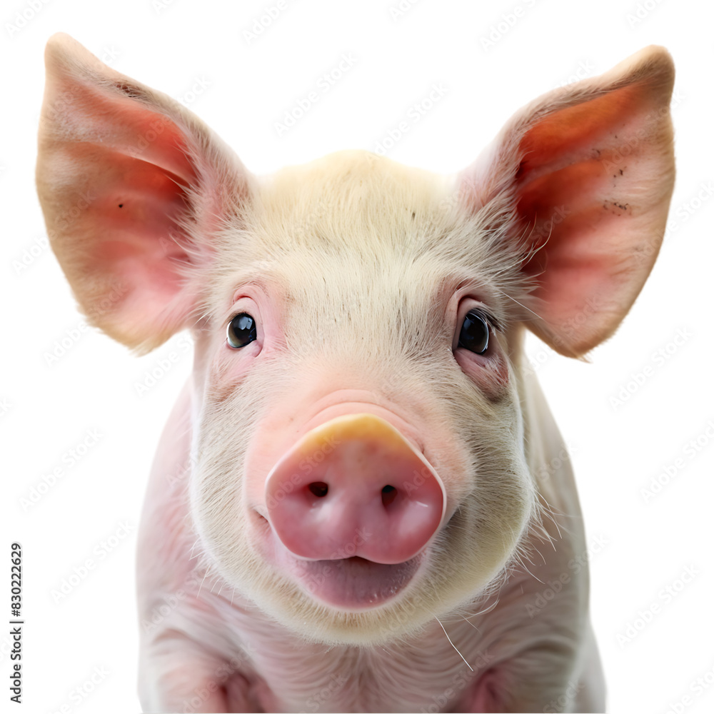 a pig poritrit on transparent background a pig poritrit on transparent background
