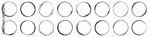 Hand-drawn Zen Enso Circle Set - Artistic Brush Stroke Vector Illustrations