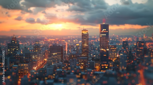 Wallpaper Mural Cityscape at sunset Torontodigital.ca