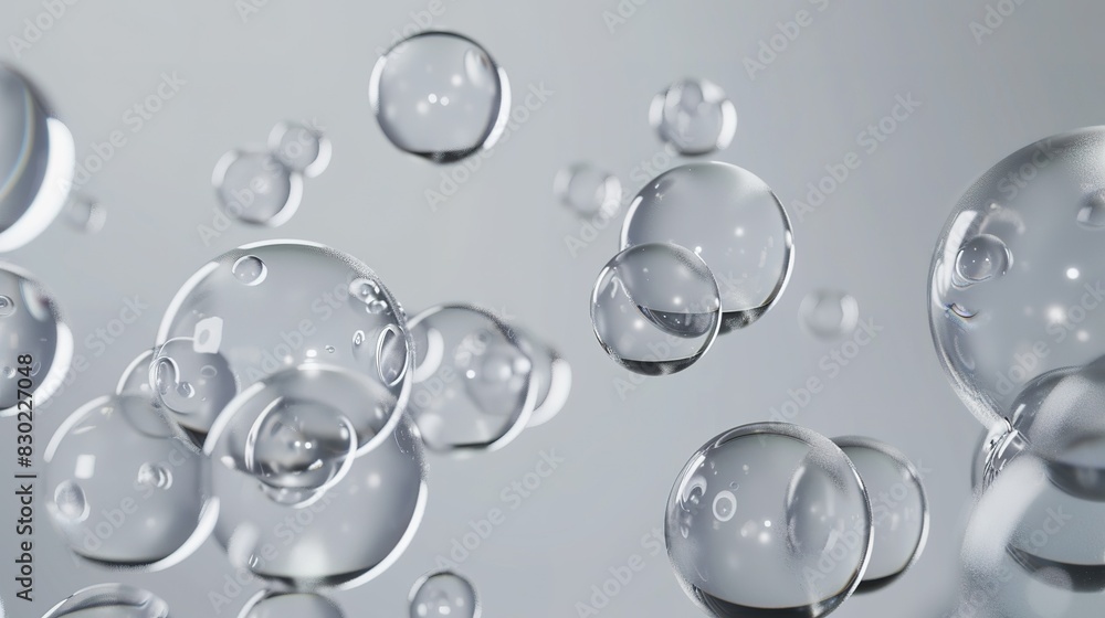 Monochromatic calm: air bubbles in water as abstract art