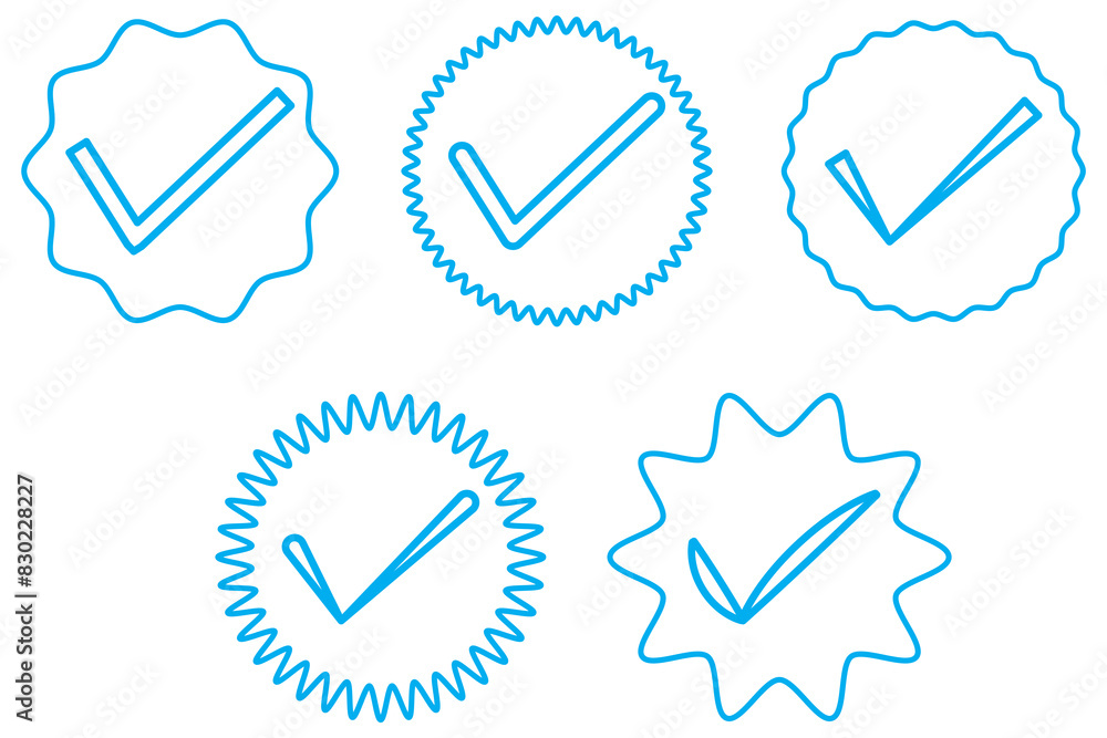 Check mark for website icon vector set Check mark for website icon vector set