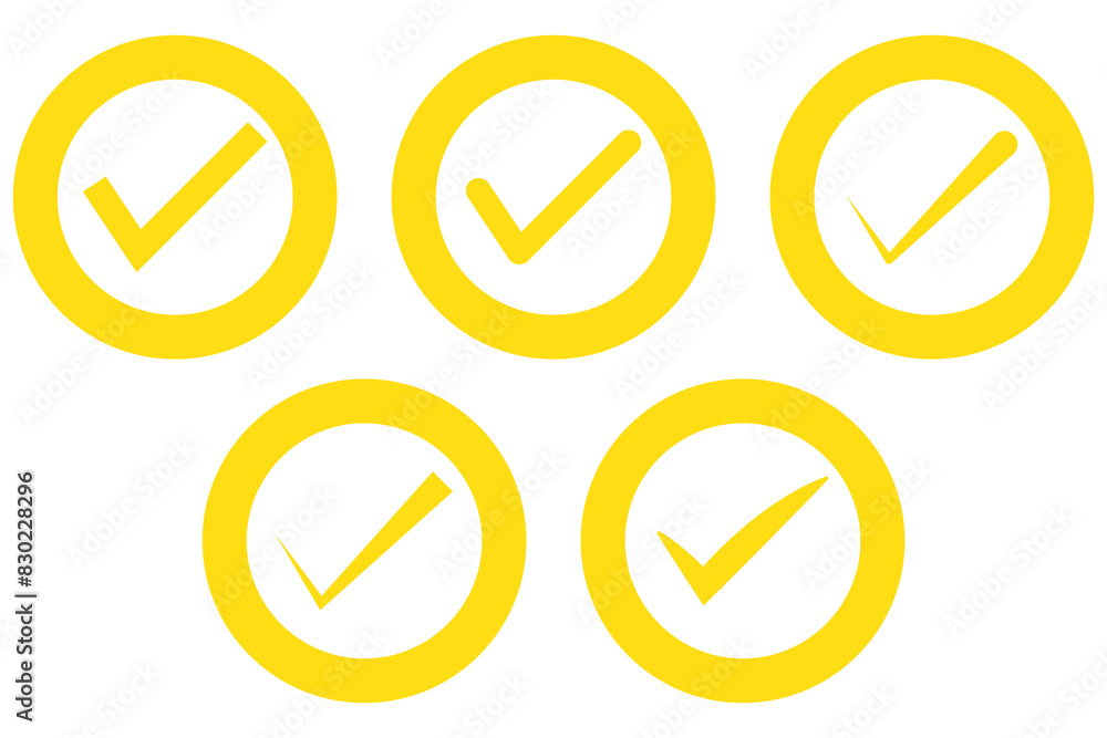 Check mark for website icon vector set Check mark for website icon vector set