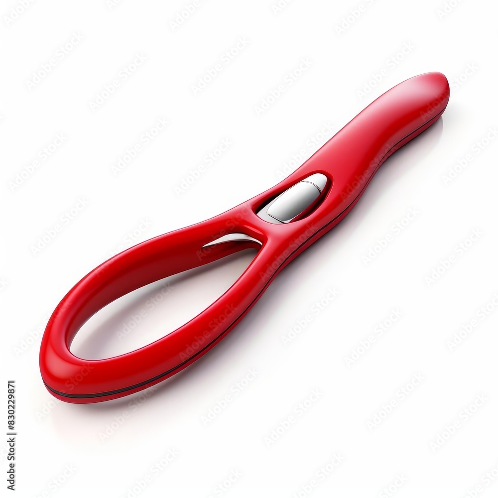 Silicone peeler in a vibrant red color with a flexible, nonslip grip, isolated solid white background Silicone peeler in a vibrant red color with a flexible, nonslip grip, isolated solid white background