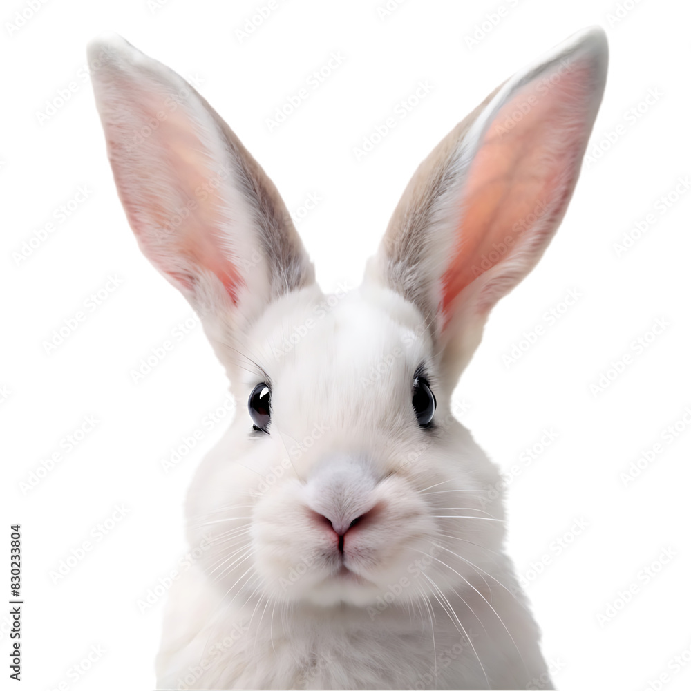 white rabbit portrait on transparent background white rabbit portrait on transparent background