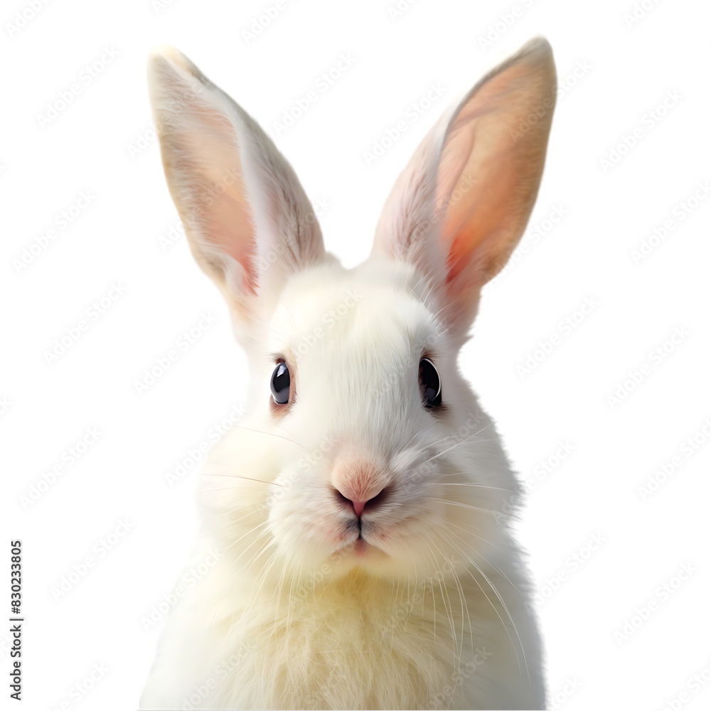 white rabbit portrait on transparent background white rabbit portrait on transparent background
