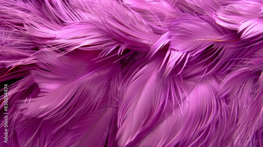 A detailed shot of a purple feather, appearing as if dyed for an authentic hue A detailed shot of a purple feather, appearing as if dyed for an authentic hue