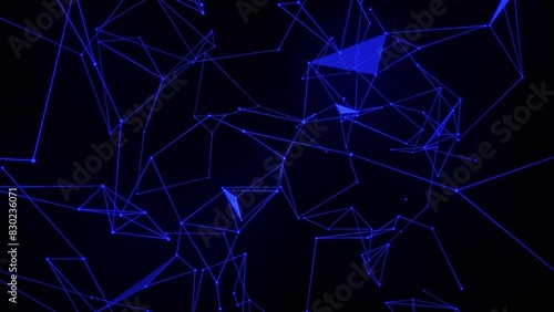 abstract technology background with blue plexus effect