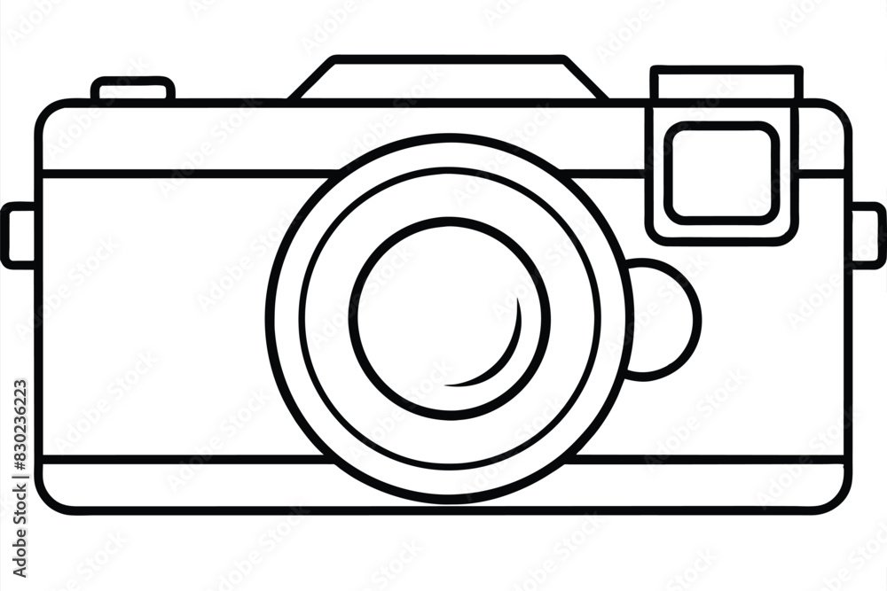 Camera line art vector illustration Camera line art vector illustration