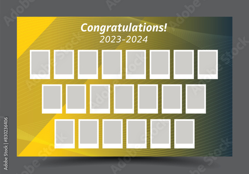 Congratulations photo frame mosaic collage template