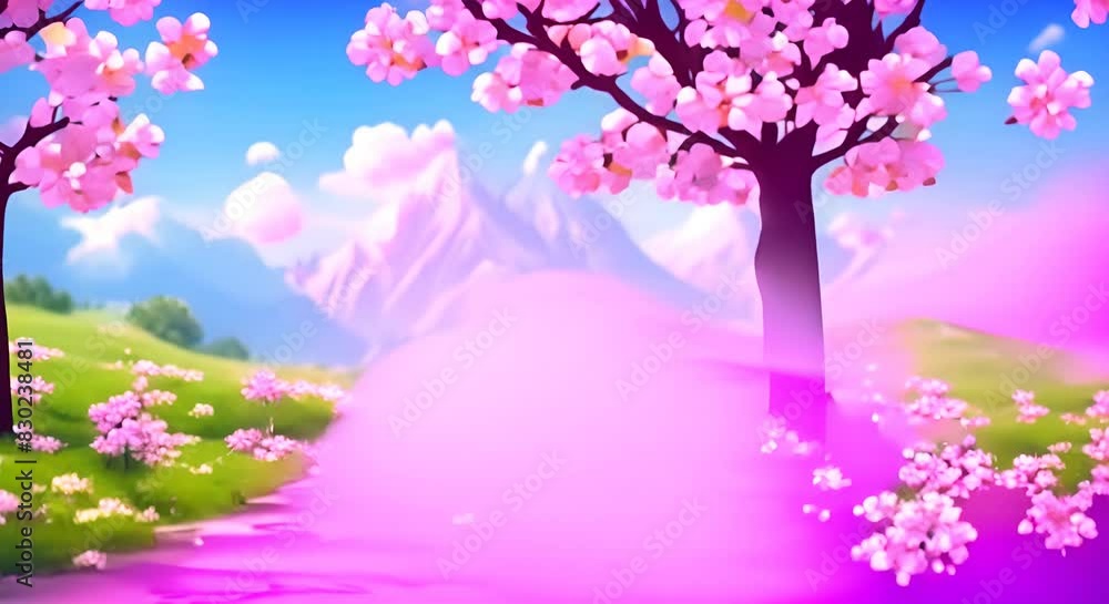 Beautiful spring background concept seamless looping overlay virtual video animation background