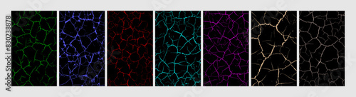 Colored abstract grunge cracked or lightning texture or background