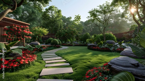 Chinese style garden landscape design renderings