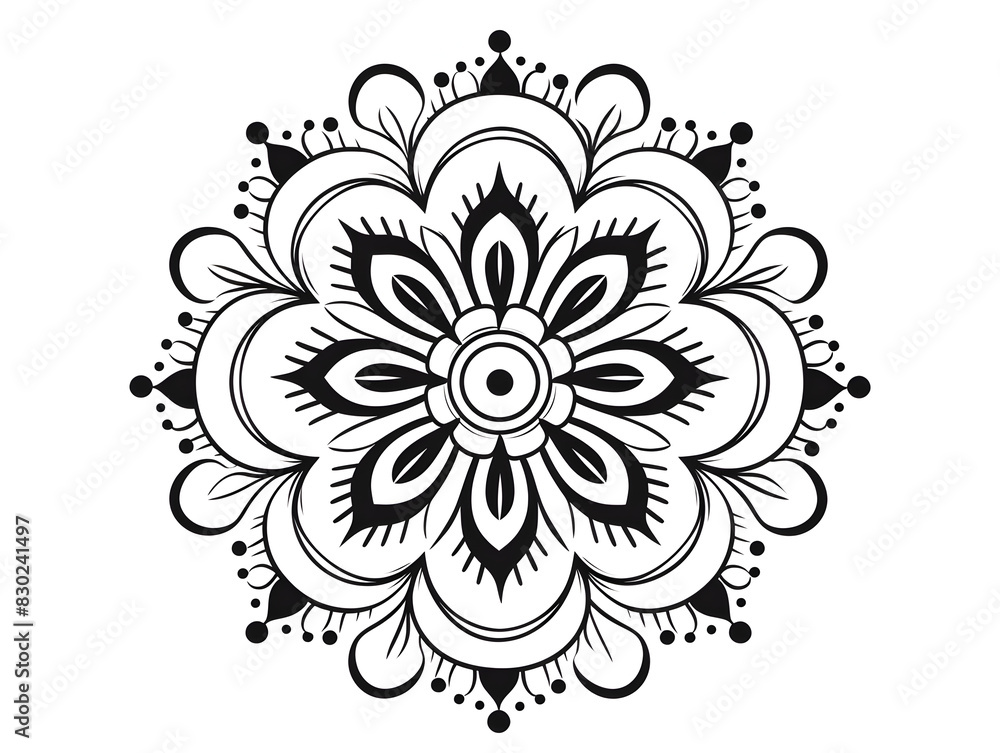 Abstract floral mandala illustration deign for collating book Abstract floral mandala illustration deign for collating book