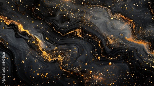 Black and gold liquid marble. photo