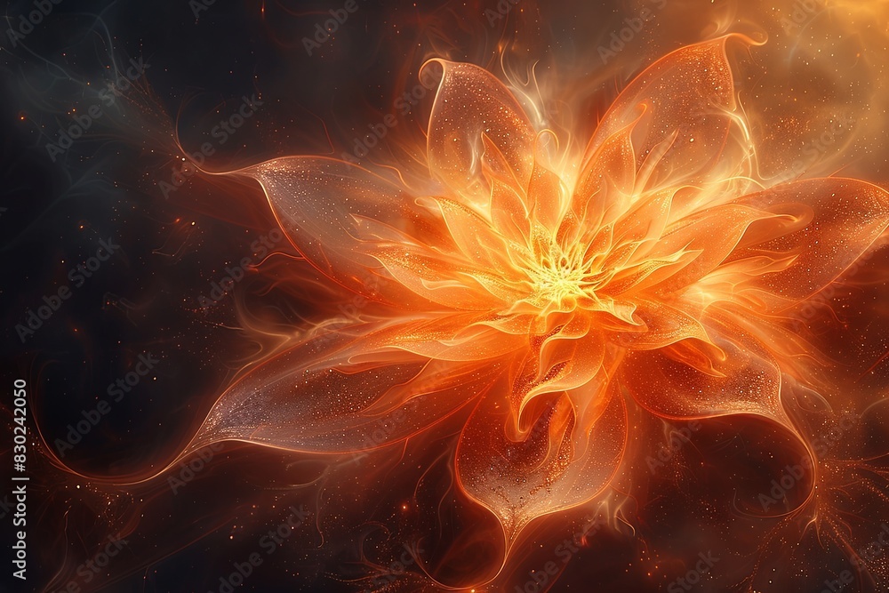 Fototapeta premium Light, star, fractal, design, pattern, art