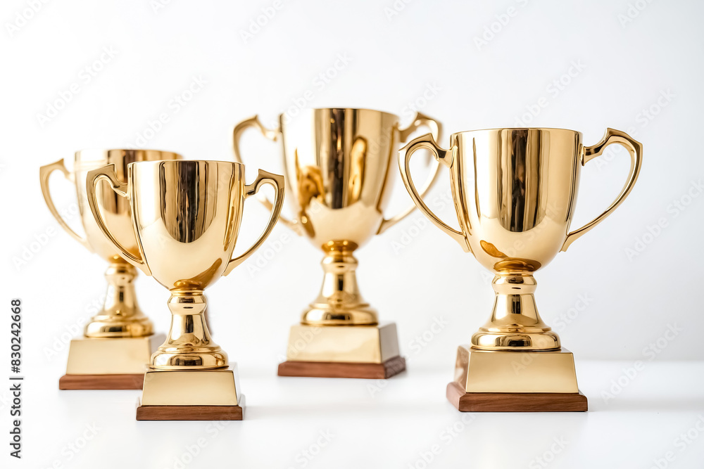 Three Golden Trophy Cups Three Golden Trophy Cups