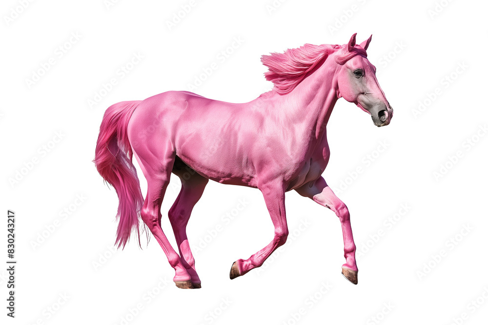Majestic Pink Horse with Flowing Mane Majestic Pink Horse with Flowing Mane