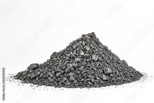 Pile of Coal on White Background