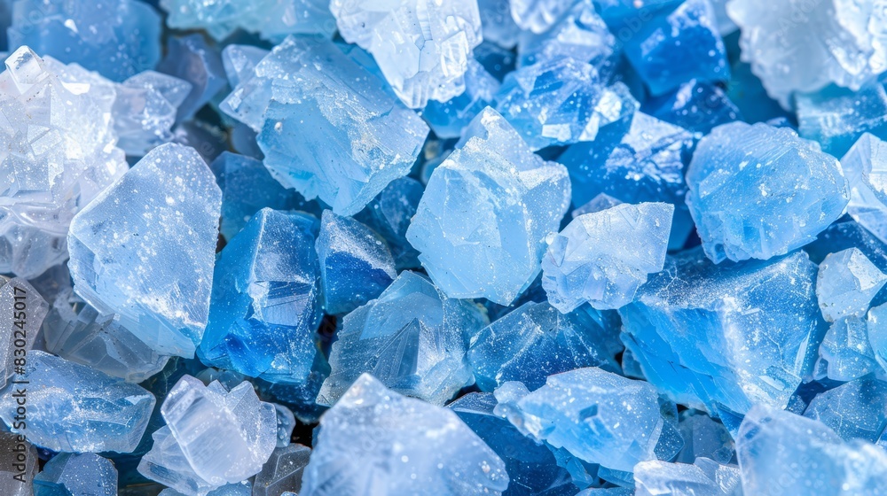 A tight shot of a stacked cube assembly, alternating blue and white glass squares A tight shot of a stacked cube assembly, alternating blue and white glass squares