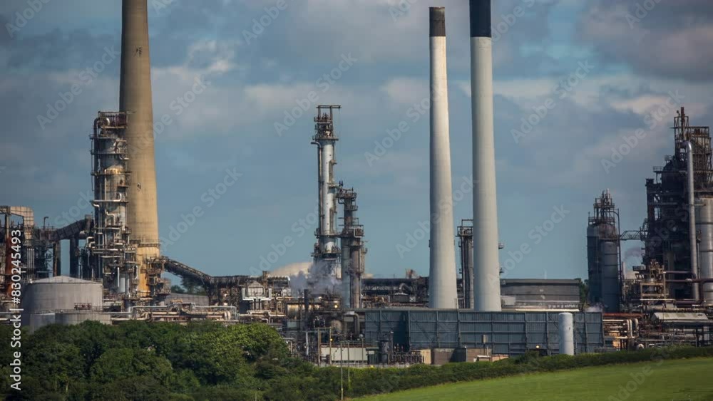 Industrial power station with smoke towers Industrial power station with smoke towers