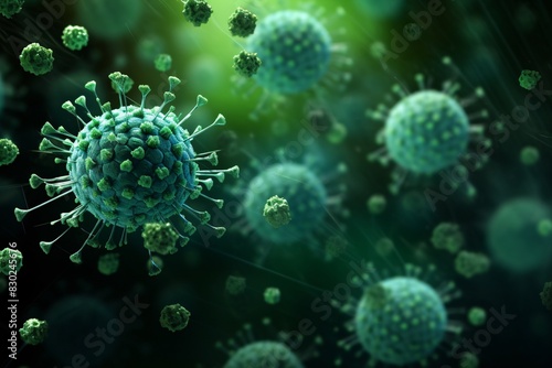 a close up of green virus © Laura