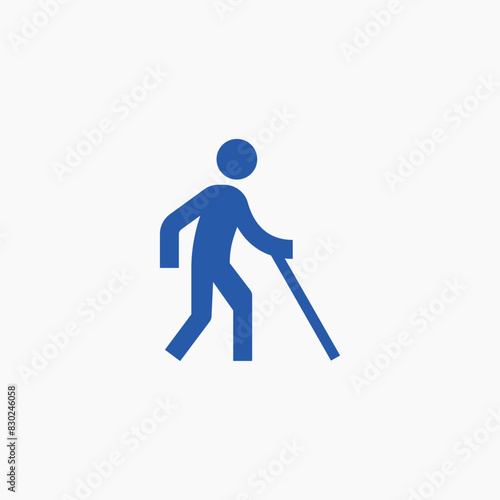 old man cane walking icon