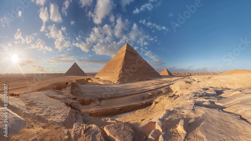 The panorama of the Great Pyramids of Giza Egypt p_005