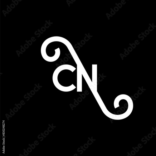 CN letter logo design on black background. CN creative initials letter logo concept. cn letter design. CN white letter design on black background. C N, c n logo