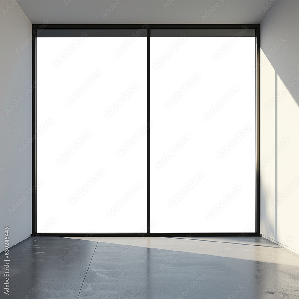 Large minimal clean window frame interior design. Transparent PNG background. Modern apartment with wide window frames. Clean, contemporary decor. Large minimal clean window frame interior design. Transparent PNG background. Modern apartment with wide window frames. Clean, contemporary decor.