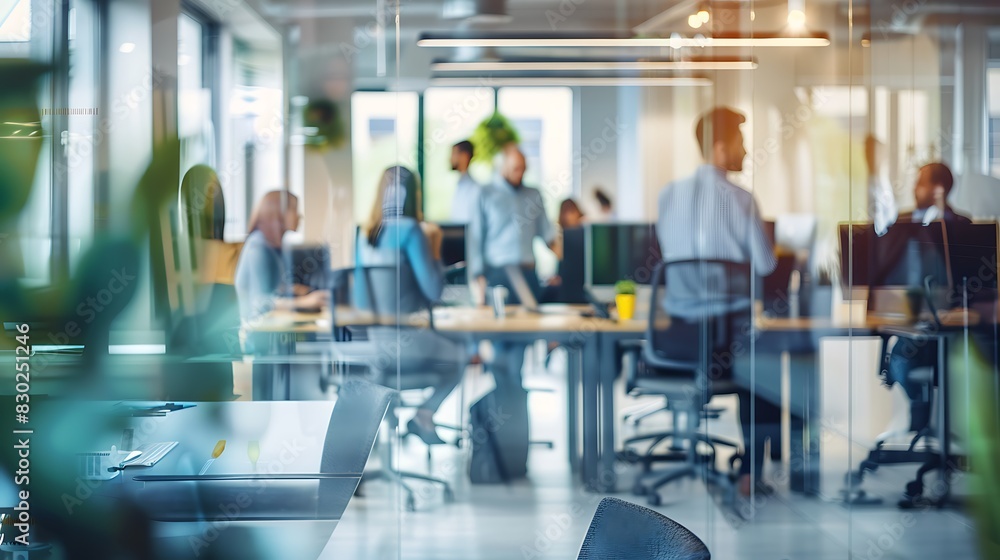 Professionals engaging in various activities in a bright, modern office environment. Professionals engaging in various activities in a bright, modern office environment.