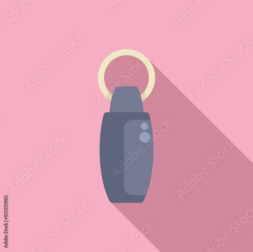 Modern flat design vector of a car key fob on a pink background