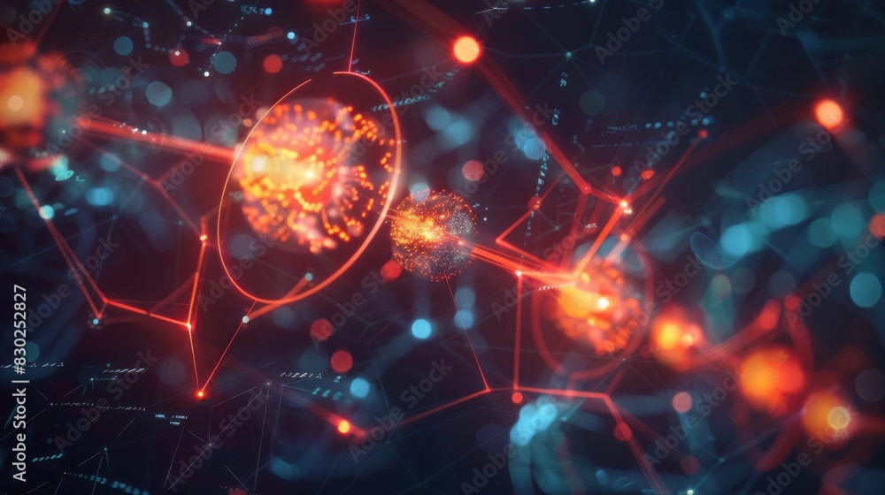 Obraz premium Animated visualization of the uranium decay chain