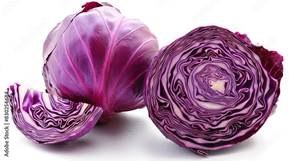 Obraz premium Red cabbage isolated on a white background