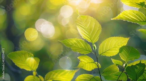Wallpaper Mural Blurred green leaf background with bokeh effect in sunlight Torontodigital.ca