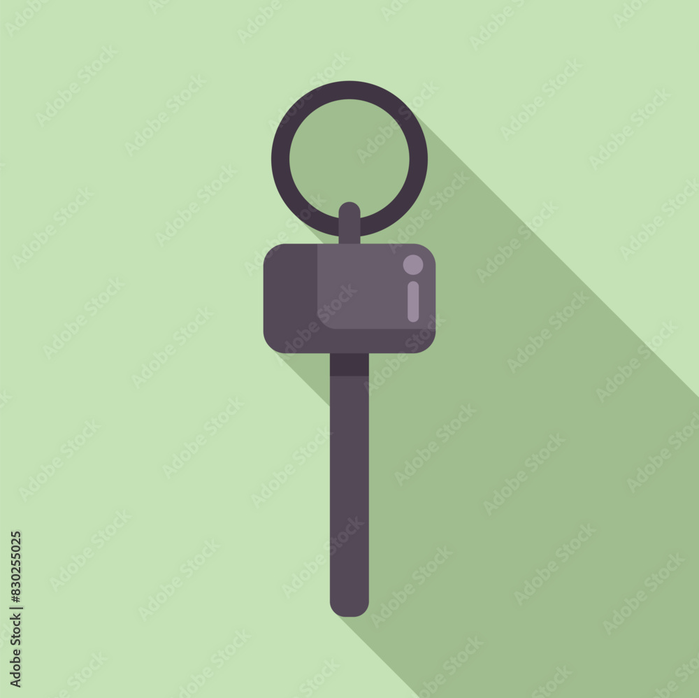 Minimalistic flat design of a single car key icon with shadow cast on a pastel green background Minimalistic flat design of a single car key icon with shadow cast on a pastel green background