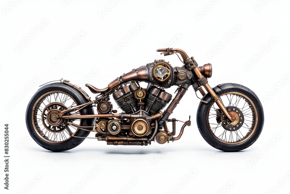 Fototapeta premium Steampunk Motorcycle Bintage Art