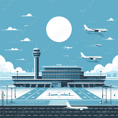 Airport vector in white background 